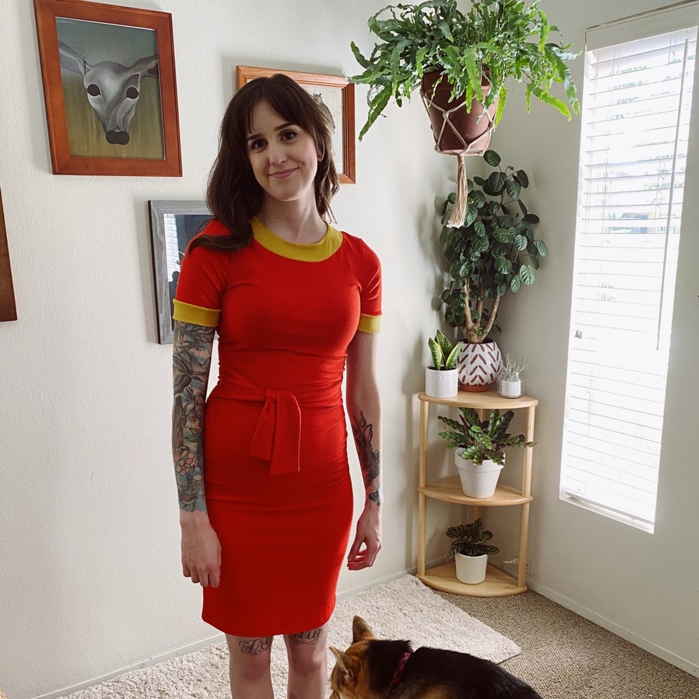Ribbed Roolee Midi Tie Dress
